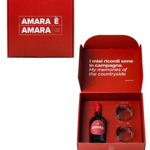 Amaro Amara cofanetto con 2 bicchieri